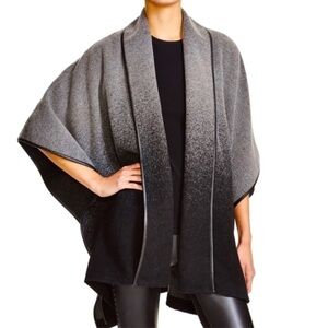 Bailey 44 Ombre Bridgette Cape Wool Blend Flowy Cardigan Sweater Shawl Wrap‎
